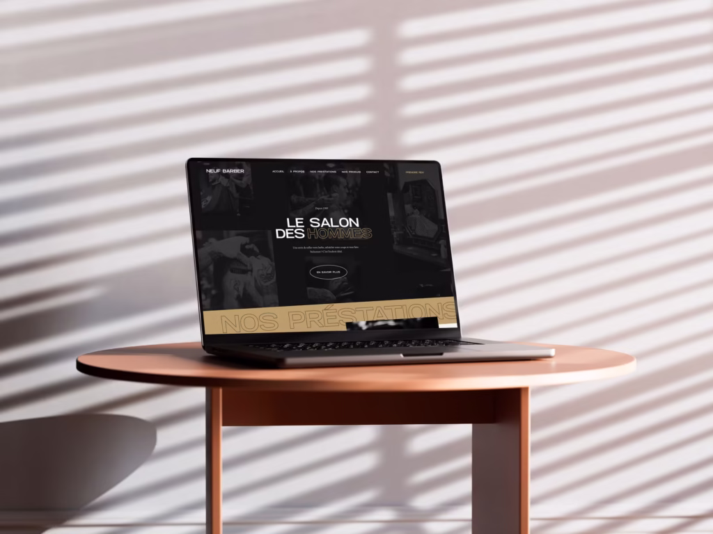 Site vitrine de Neuf Barber affiche sur ordinateur