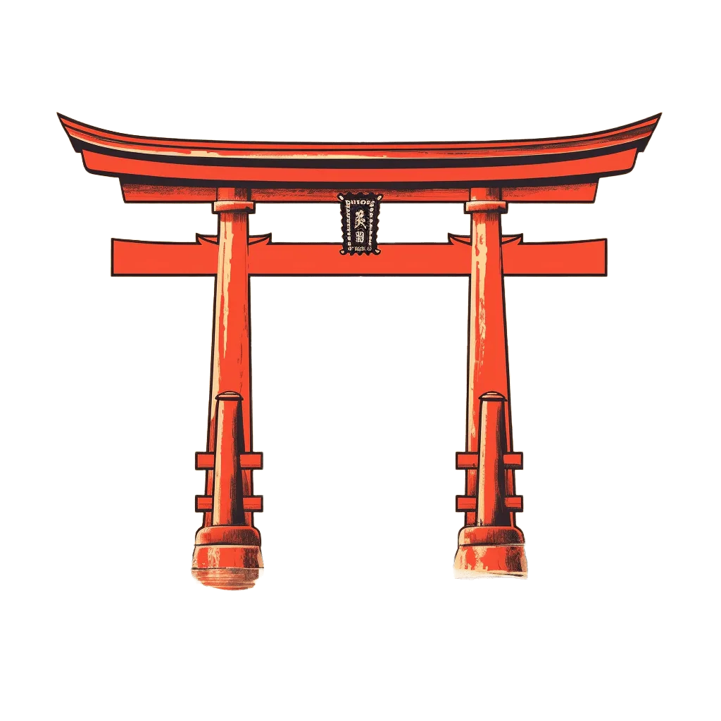 Illustration de porte japonaise (torii) de Saito - Agence digitale de création de site web